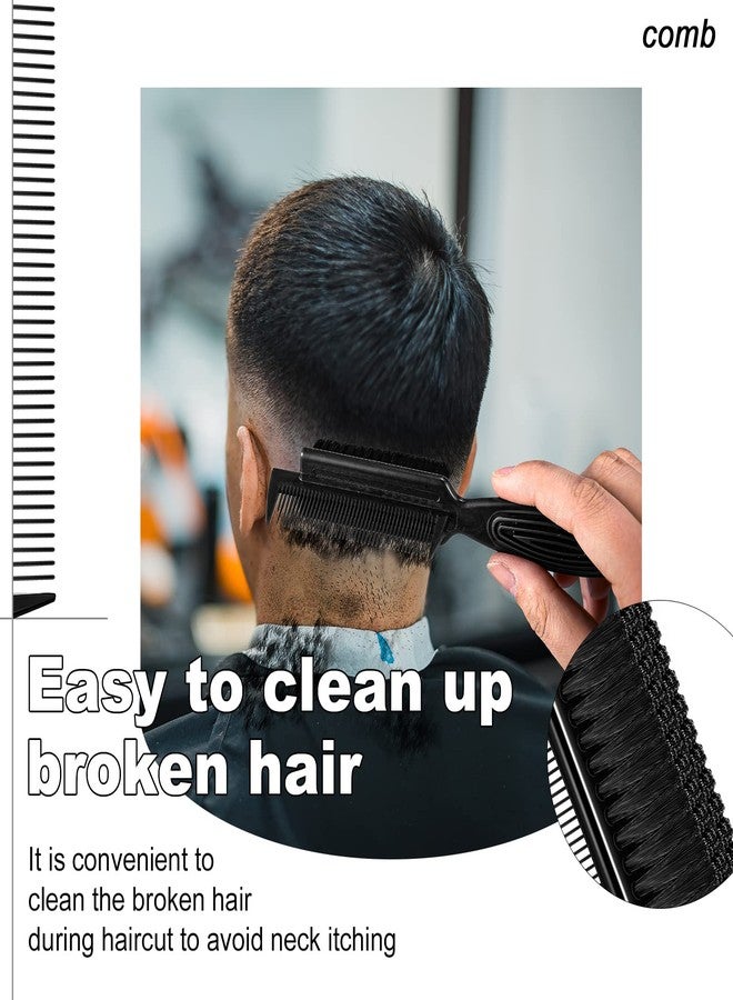 Rozer 4 Pcs Barber Fade Brush -2-in-1 Nylon Brush with Comb Professional for Barber and Stylist Comb Hair Styling Tool - Image 5